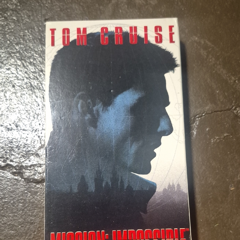 Tom Cruise Mission: Impossible VHS Cover – Black, Red, Blue